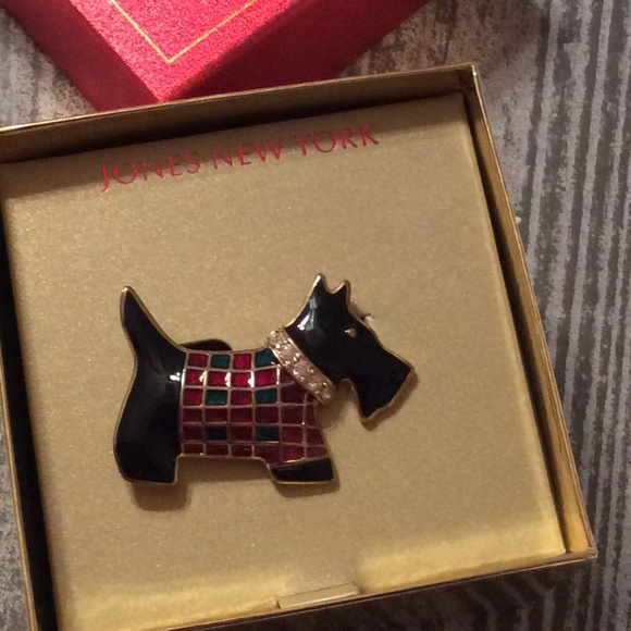 New Jones New York Scottie Dog Brooch - Picture 1 of 5